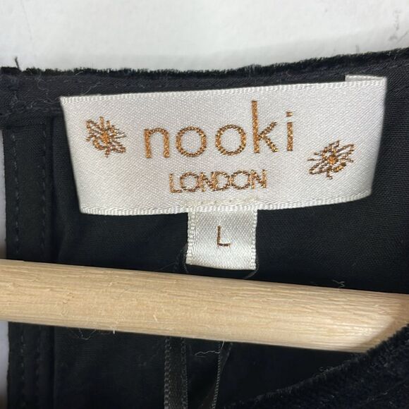 Nooki London Josie Printed Velvet Blouse Stars Print Long Sleeve pullover Large - Picture 4 of 16